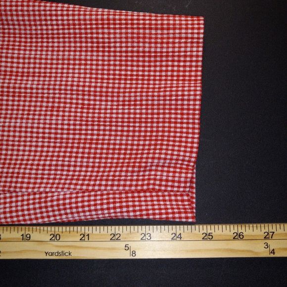 Allison Daley Crop Pants Size 14P Petite Gingham Check Red White Pull On - Picture 7 of 7